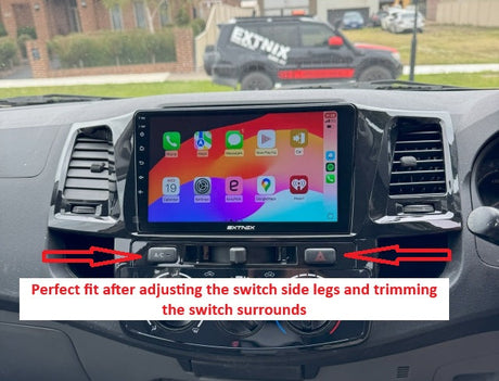 How to modify and install N70 Hilux AC and hazard Switch on 9" Extnix Frame Fasica