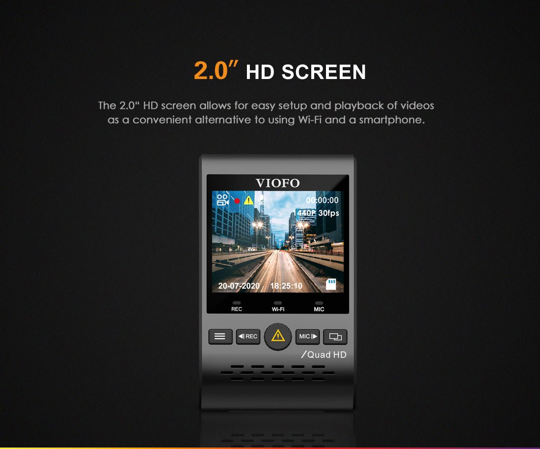 Viofo A129 Plus Duo Dual Channel Dash Cam - Front 2K 1440P & Rear 1080P with Wi - Fi & GPS - EXTNIX