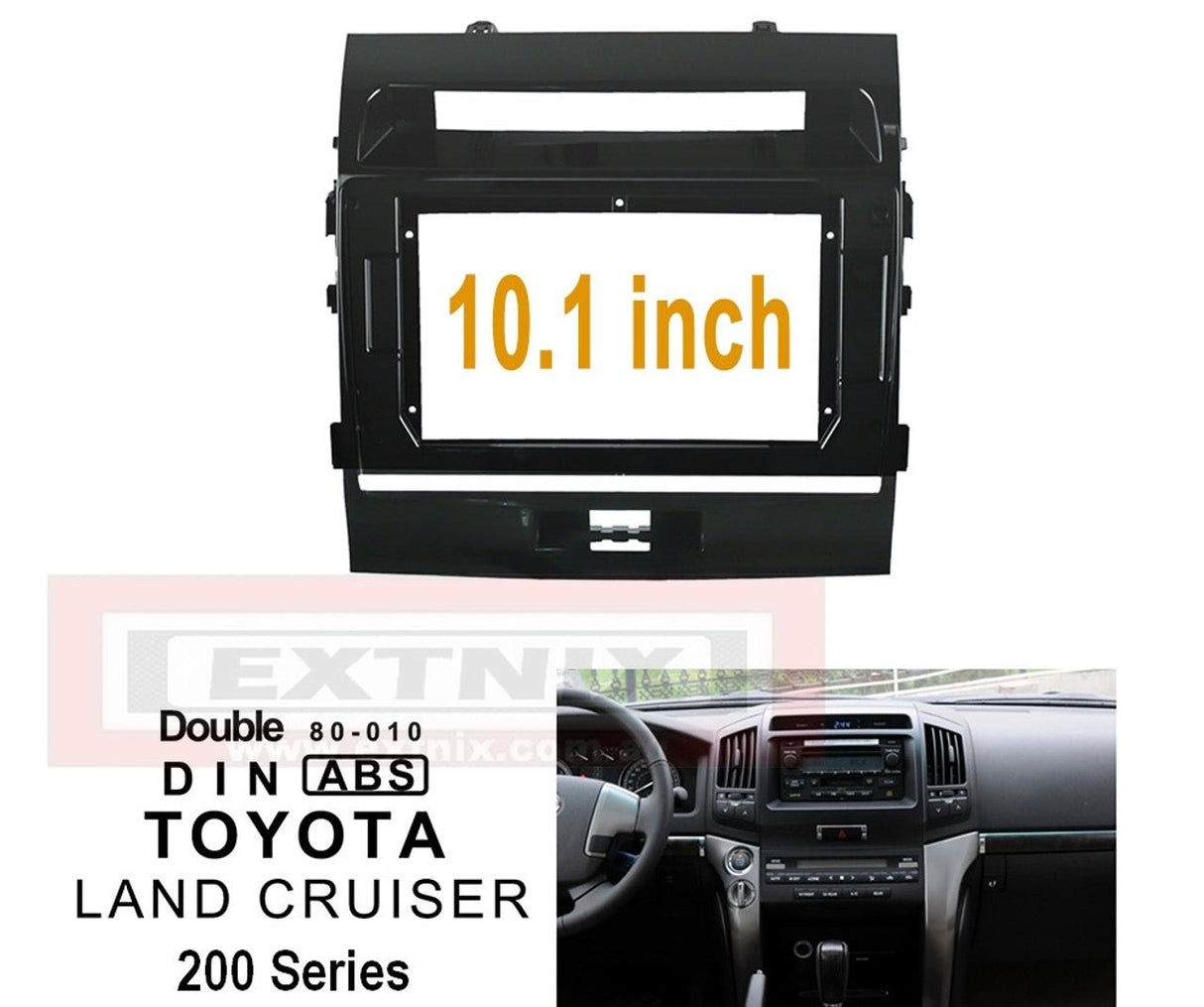 10 inch Fascia Frame Matte Black to suit Toyota Landcruiser 200 Series - EXTNIX