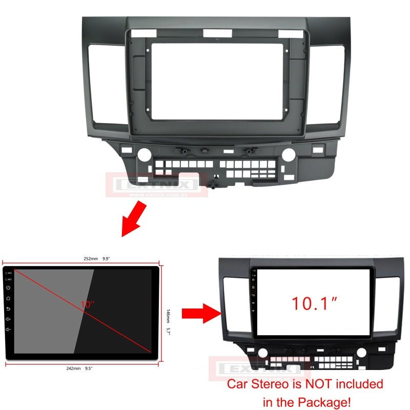 MITSUBISHI LANCER CJ 10.1 inch Car Fascia Dash Installation Frame for Android Units - EXTNIX