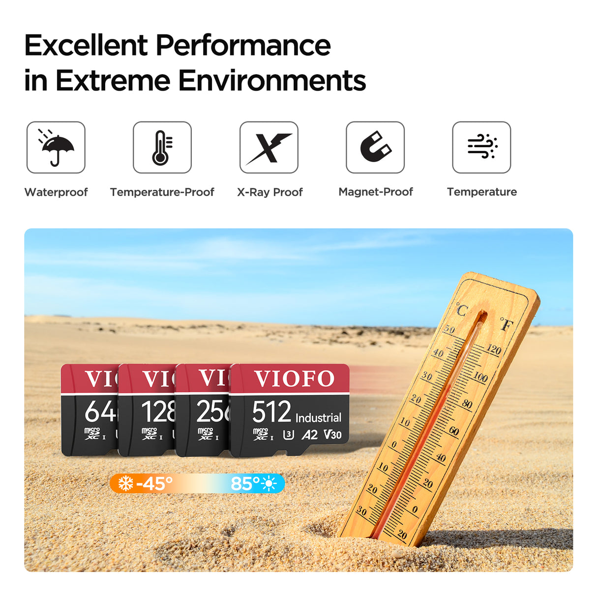 VIOFO 256GB Industrial Grade microSD Card U3 A2 V30 - High Speed Memory Card - EXTNIX