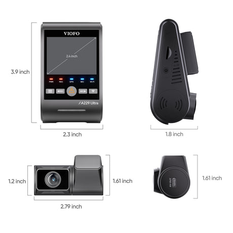VIOFO A229 Ultra 2CH 4K Front+4K Rear Dashcam with Dual Sony STARVIS 2 Sensors, 2-Channel 4K HDR, Ultra Fast 5GHz Wi-Fi & Precise GPS, Smart Voice Control