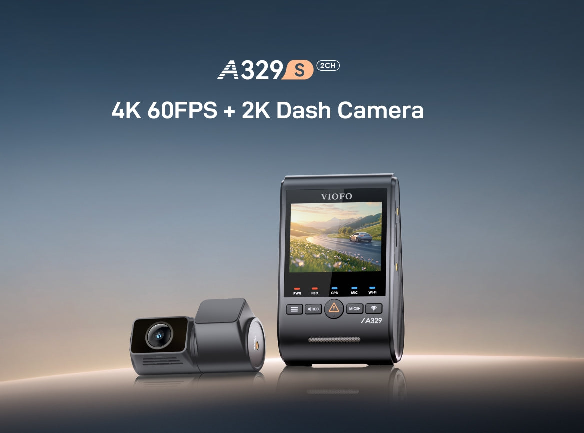 VIOFO A329S 2CH 4K 60FPS Front and 2K Rear Dash Cam HDR with Sony STARVIS 2
