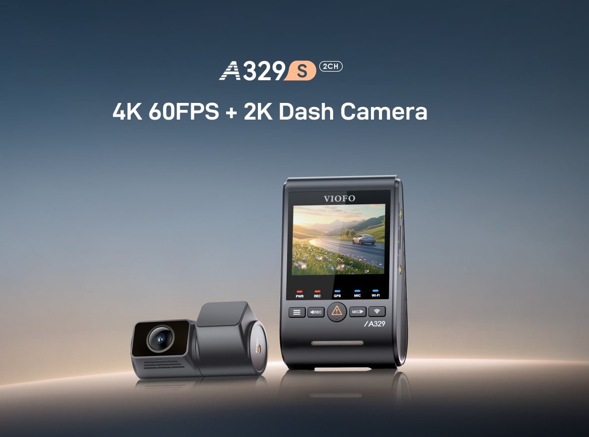 VIOFO A329S 2CH 4K 60FPS Front and 2K Rear Dash Cam HDR with Sony STARVIS 2 - EXTNIX