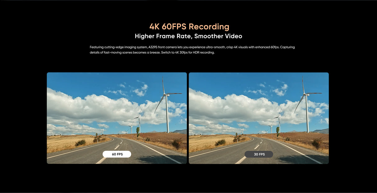 VIOFO A329S 2CH 4K 60FPS Front and 2K Rear Dash Cam HDR with Sony STARVIS 2
