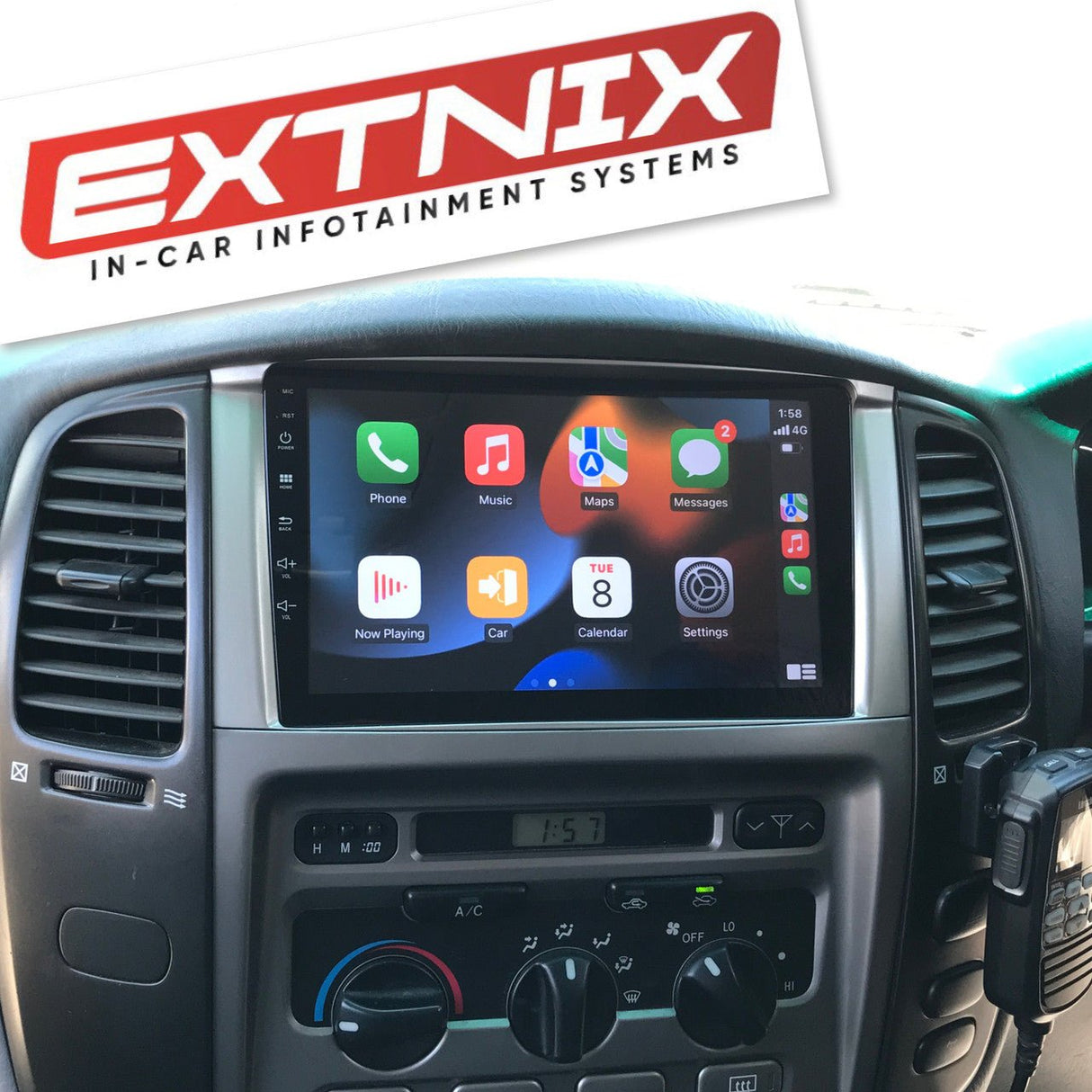 Wireless Apple CarPlay & Android Auto Headunit to suit Toyota Landcruiser 100 Series | Extnix - EXTNIX