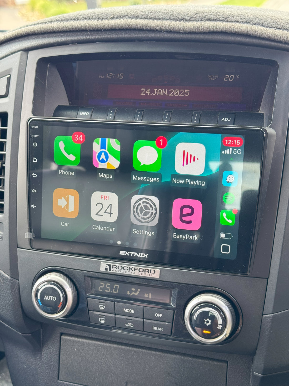 EXTNIX Premium Mitsubishi PAJERO Wireless Apple CarPlay Android Auto Infotainment System Headunit Rockford Compatible - side