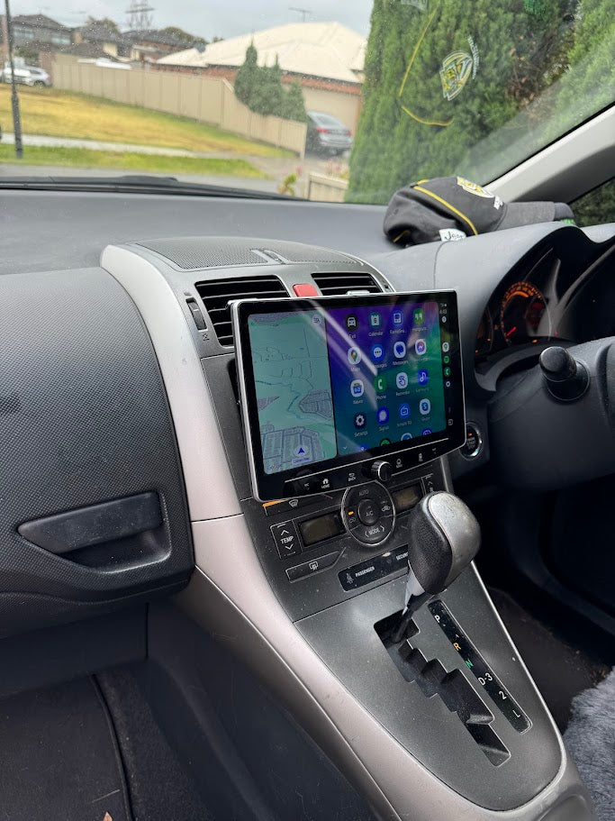 EXTNIX Universal 10" Rotatable Infotainment System with Wireless  Apple Carplay Totoya Corolla Side View