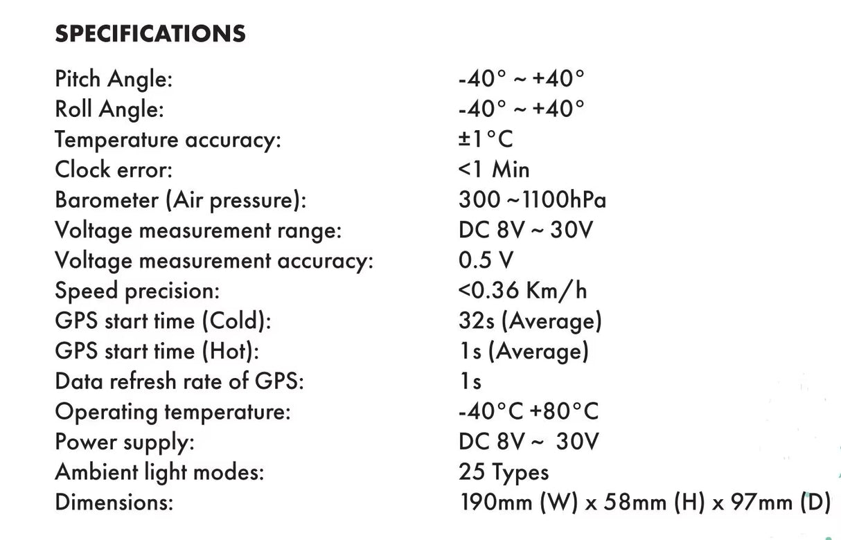 Extnix - 4×4 Inclinometer Off-Road Vehicle Display EX-DL02 -1