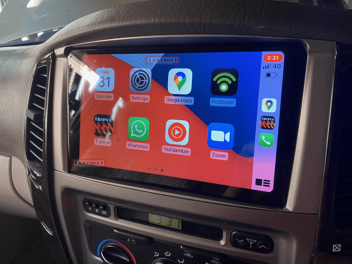 Premium Wireless CarPlay Android Auto Head Unit Toyota LandCruiser 100 Series 9" QLED | Extnix - EXTNIX