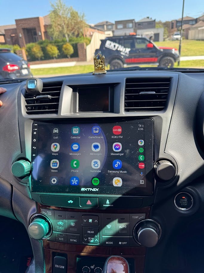 Wireless Apple Carplay & Android Auto Headunit upgrade to suit Toyota Kluger 2007 - 2013 - EXTNIX