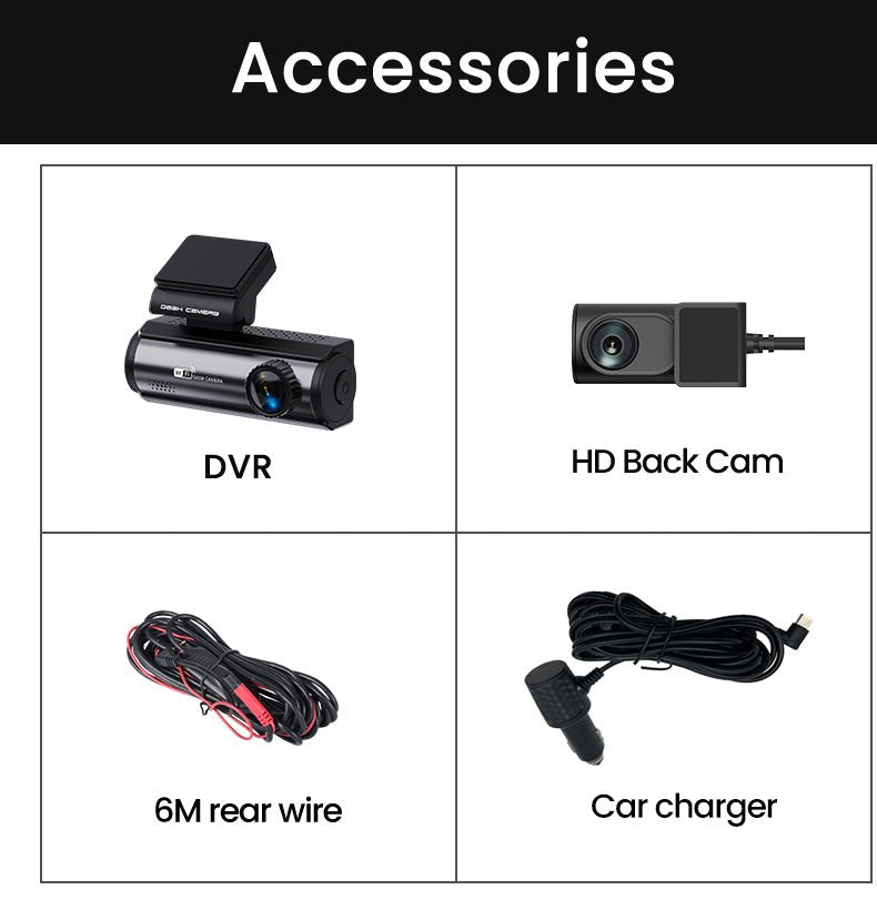 Extnix Dash Camera 2CH 4K Front + 1080P Rear DashCam, Parking Mode and Hardwire Kit - EXTNIX