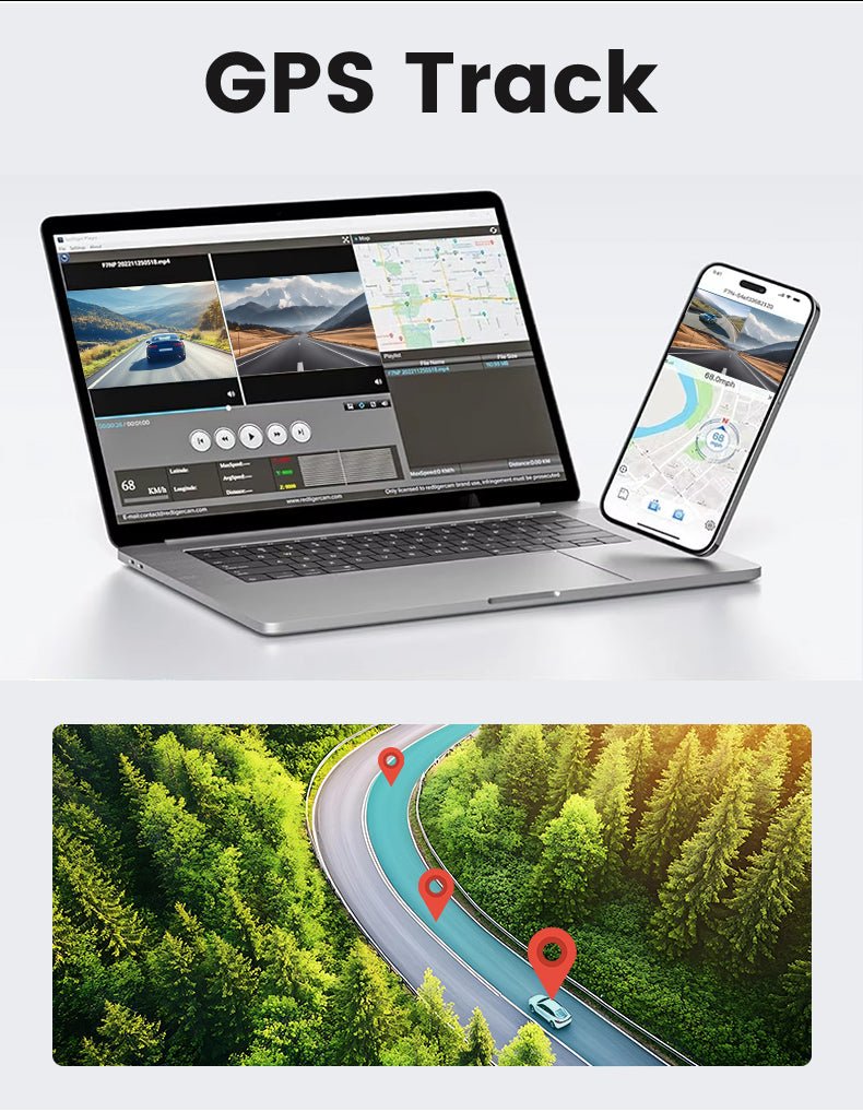 Extnix Dash Camera 2CH 4K Front + 1080P Rear DashCam, Parking Mode and Hardwire Kit - EXTNIX