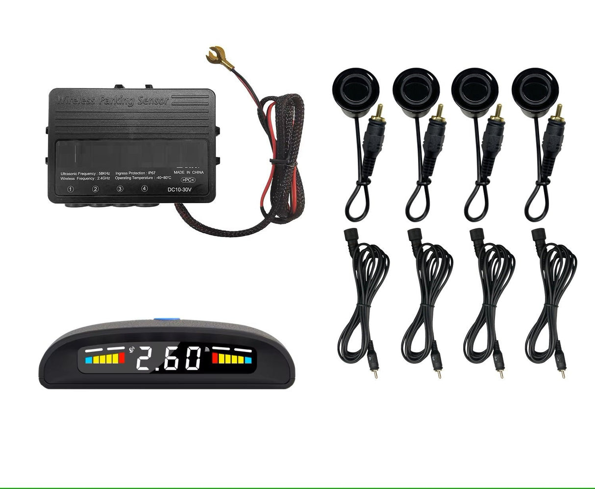 Extnix EPS4WFGB Wireless Front Parking Sensor Kit With LCD Display Gloss Black - EXTNIX
