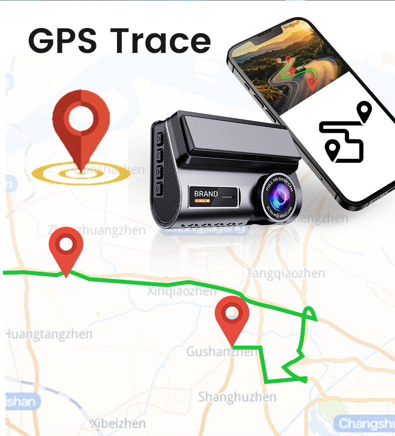 Extnix Dash Camera 2CH 4K Front + 2K Rear DashCam with GPS Positoning, Parking Mode and Hardwire Kit