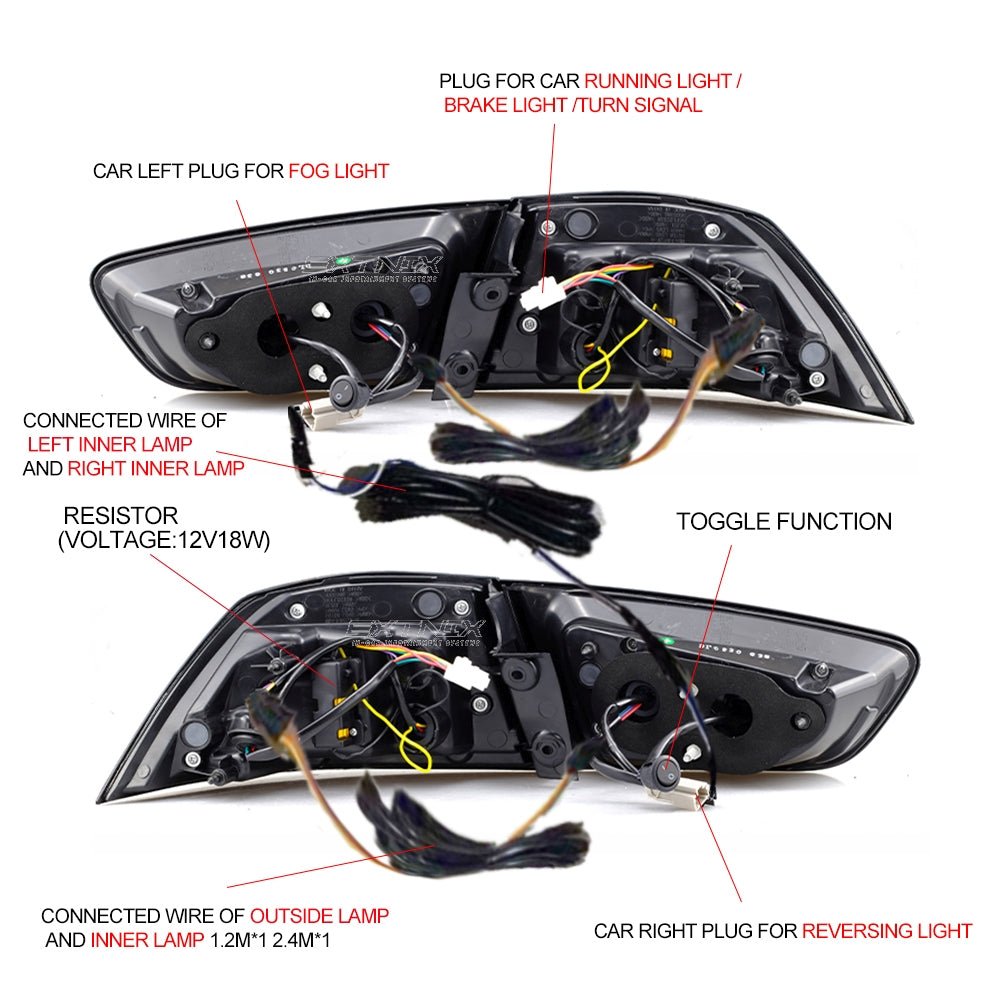 Extnix LED Tail lights for 07 - 18 Mitsubishi Lancer CJ EVO X VRX Smoked - EXTNIX