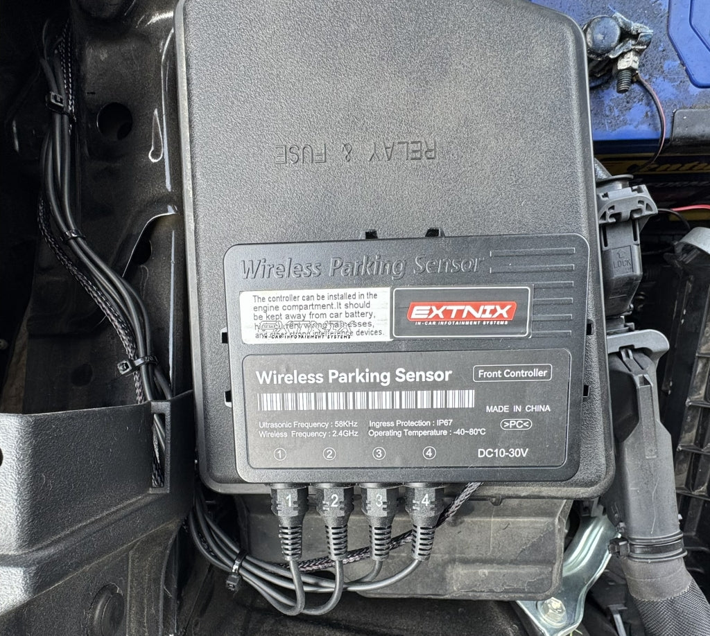 Extnix_EPS4WFGB_Wireless_Front_Parking_Sensor_Kit_main_Controller_engine_bay