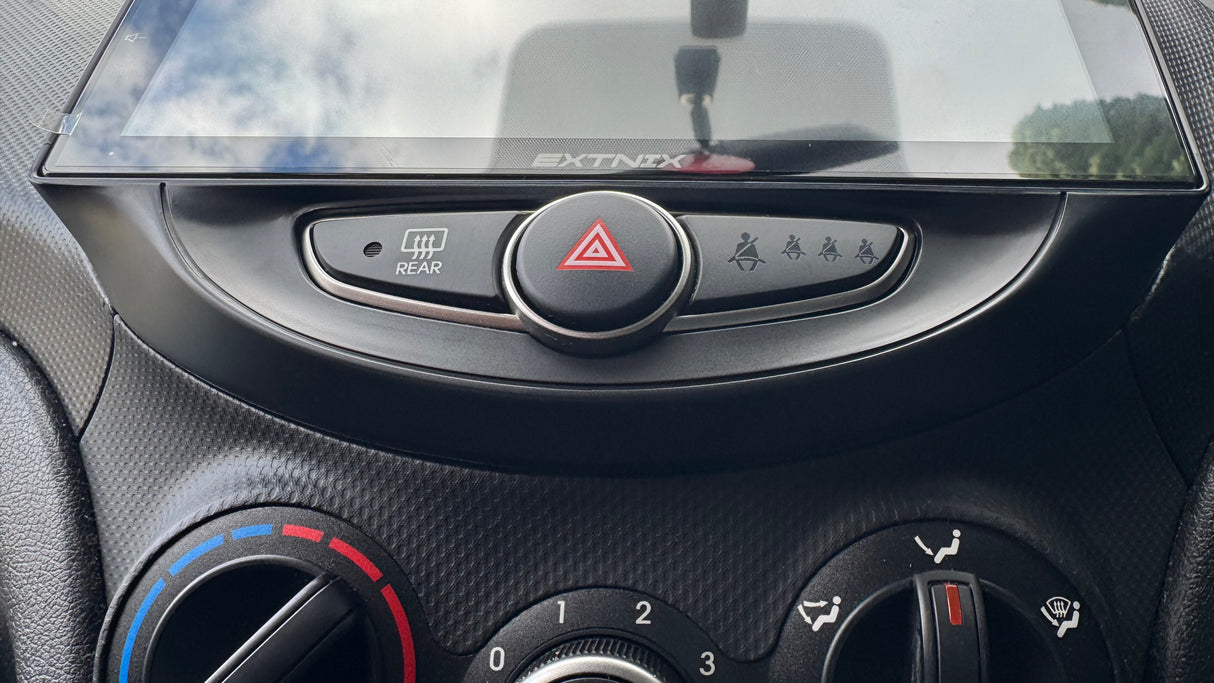 Extnix Car dashboard with warning light and control buttons