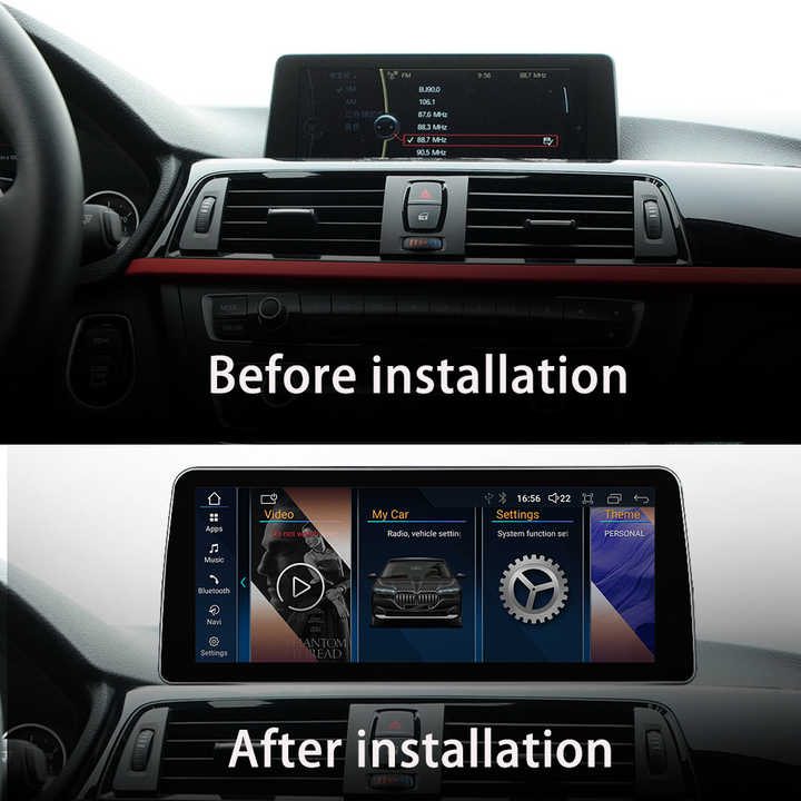 Extnix Infotainment System suitable for BMWi Drive 8 Android 13.03_4Series_M3M4-wirlesscarplay-beforeafter