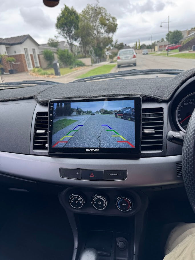 Extnix Mitsubishi Lancer CJ Apple CarPlay Android Auto Infotainment System Rockford Compatible headunit Reverse Camera View