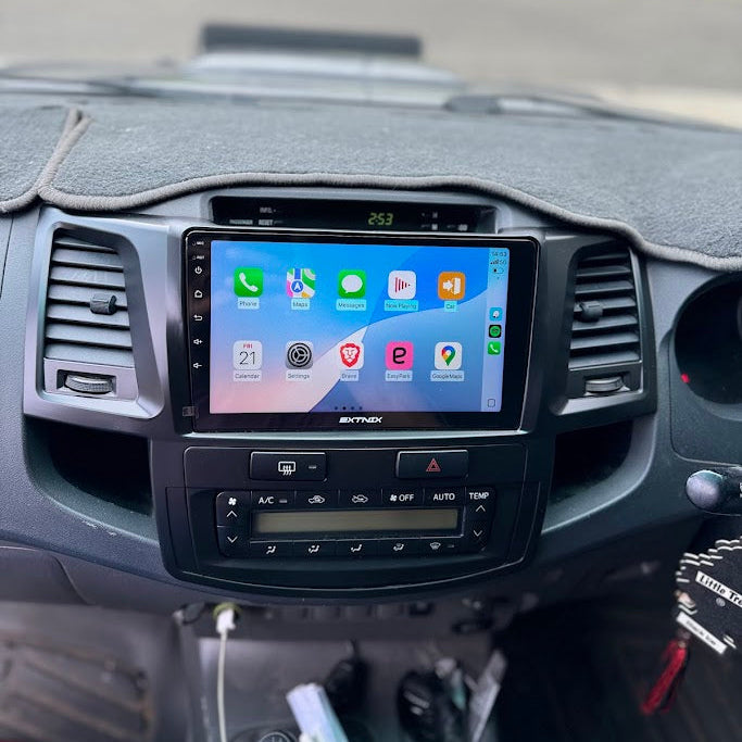 Extnix 9" CarPlay Android Infotainment Upgrade for Hilux N70 Digital Climate Control