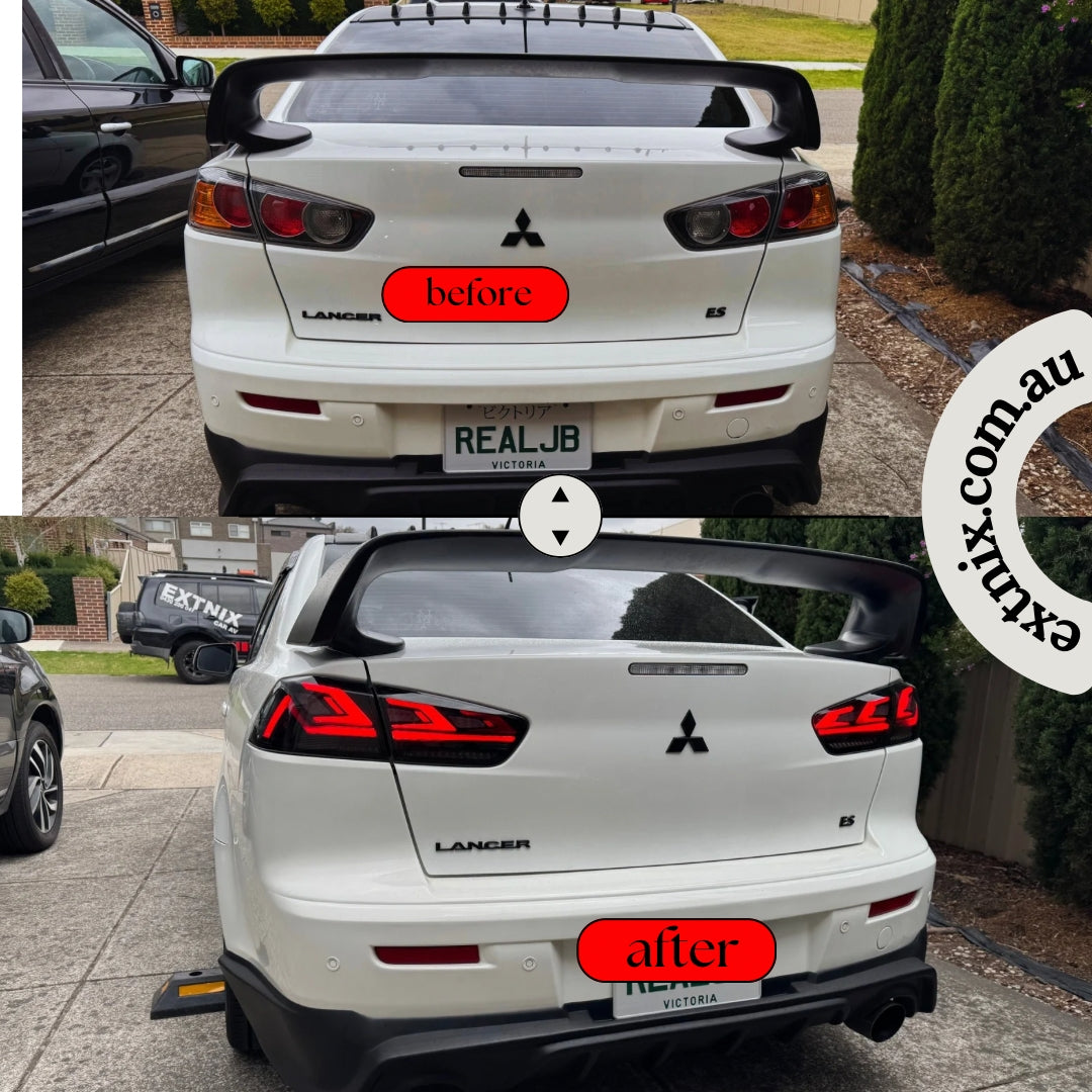 Extnix LED Tail lights for 07-18 Mitsubishi Lancer CJ EVO X VRX Smoked