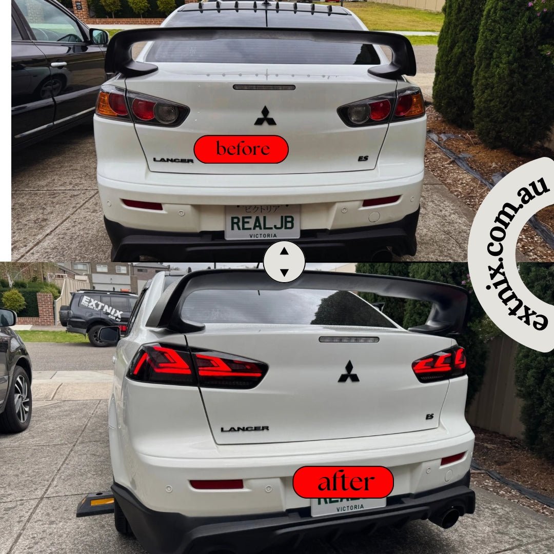 Extnix LED Tail lights for 07 - 18 Mitsubishi Lancer CJ EVO X VRX Smoked - EXTNIX