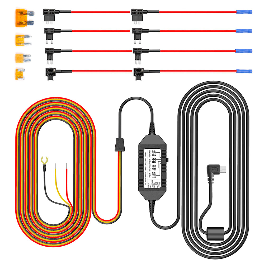 VIOFO Mini-USB HK3 Hardwire Kit with 8pcs Full Set Circuit Fuse Tap for Viofo Dash Camera
