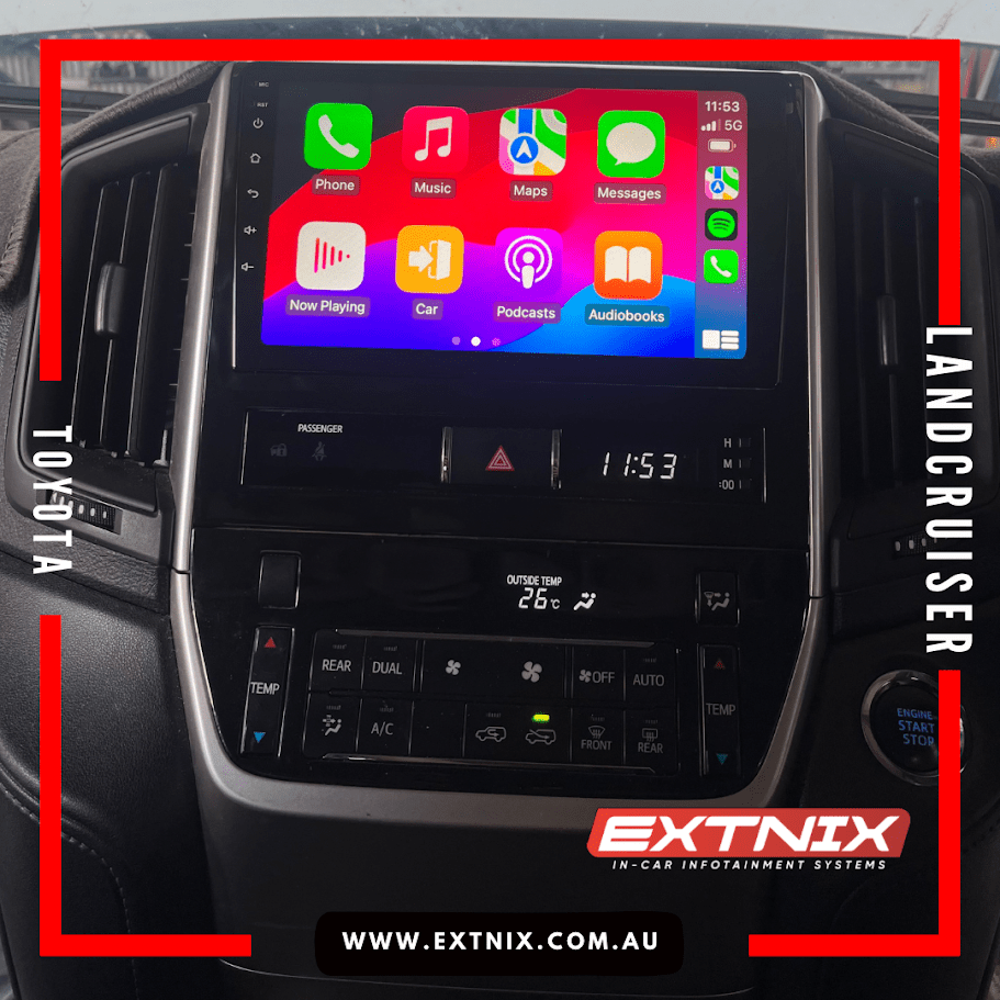 Wireless CarPlay & Android auto Head unit upgrade for Toyota Landcruiser 200 Series 2016 - 2018 GXL - EXTNIX