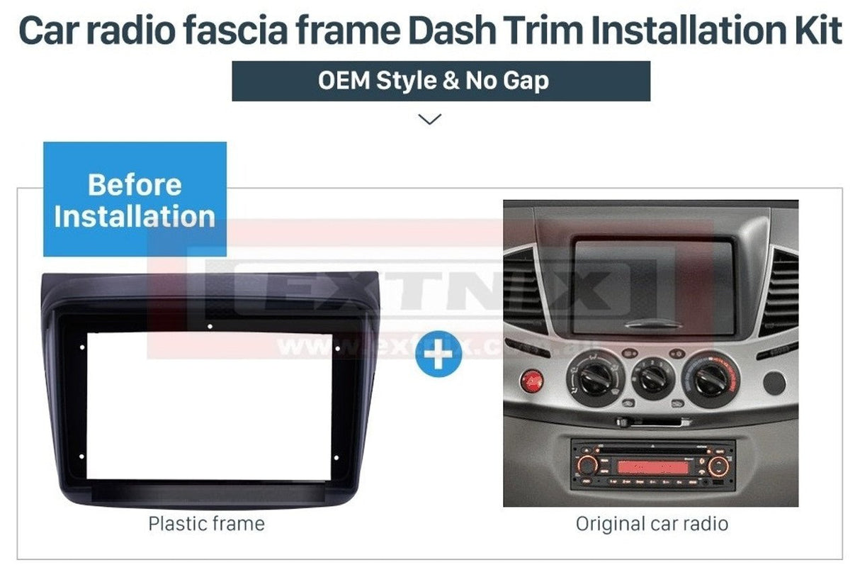 EXTNIX Mitsubishi Triton ML MN 2006 - 2015 Fascia Frame for 9” Android Systems - EXTNIX