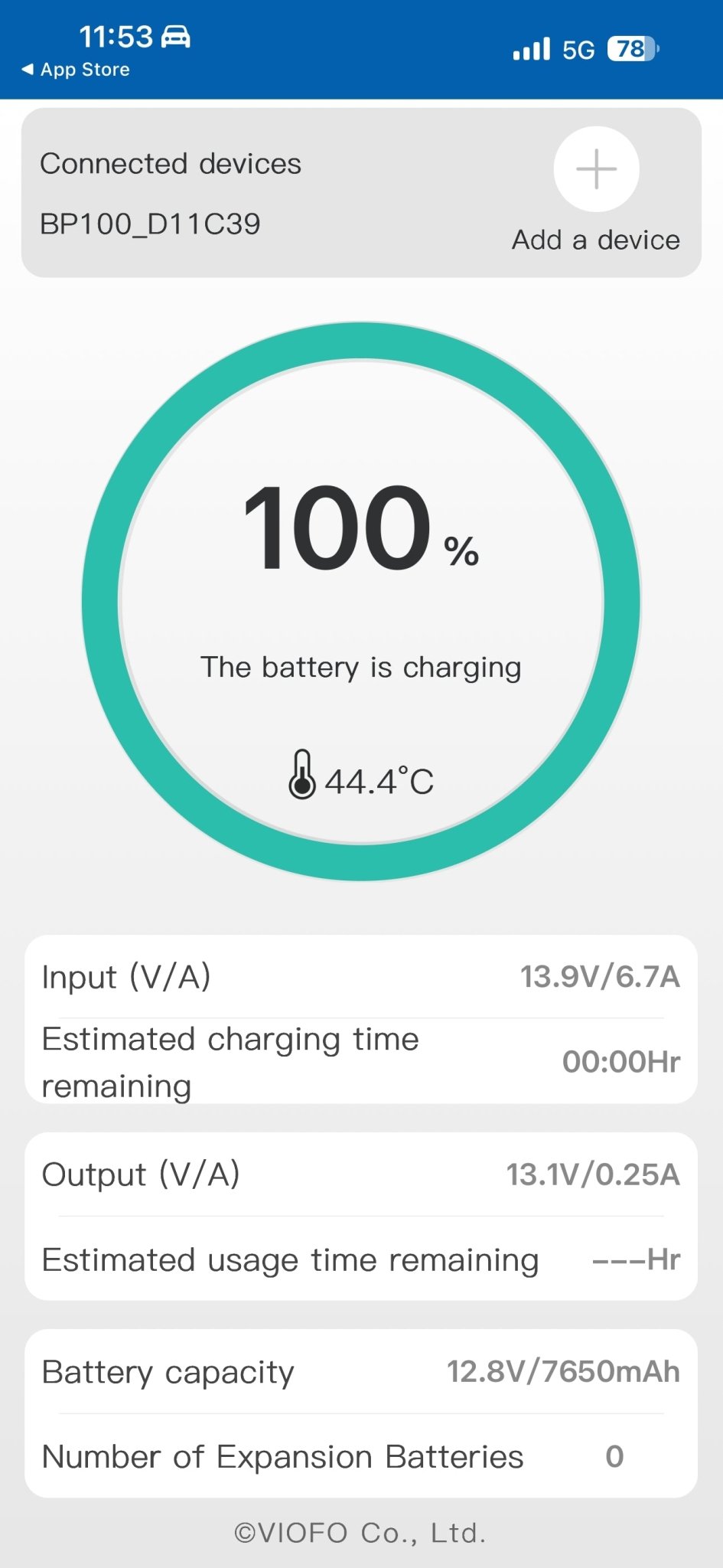 VIOFO BP100 7650mAh High Capacity Dash Cam Battery - EXTNIX