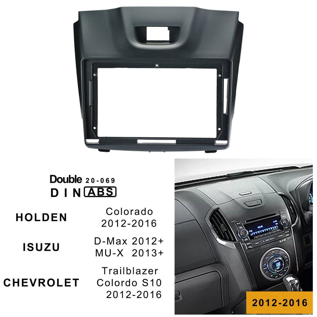 EXTNIX Isuzu D - Max MU - X Holden Colorado Frame Fascia for 9 inch Android Screen - EXTNIX