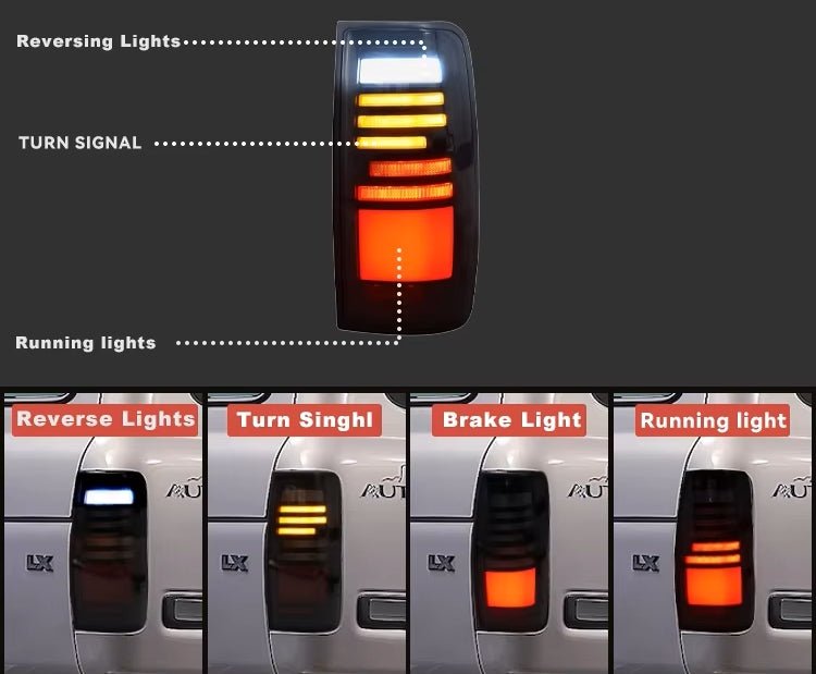 Extnix LED Tail lights for Toyota Landcruiser 80 Series 1990 - 1997 - EXTNIX