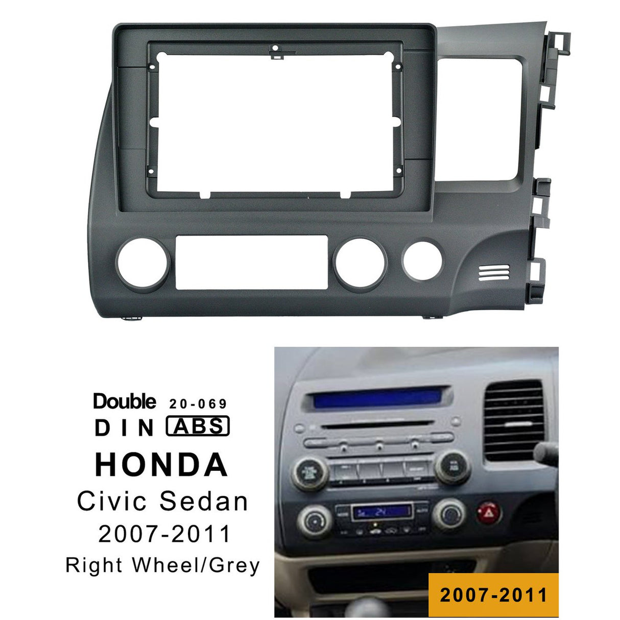 EXTNIX Honda Civic (RW) 2007-2011 Frame Fascia for 10.1 inch Android Screen