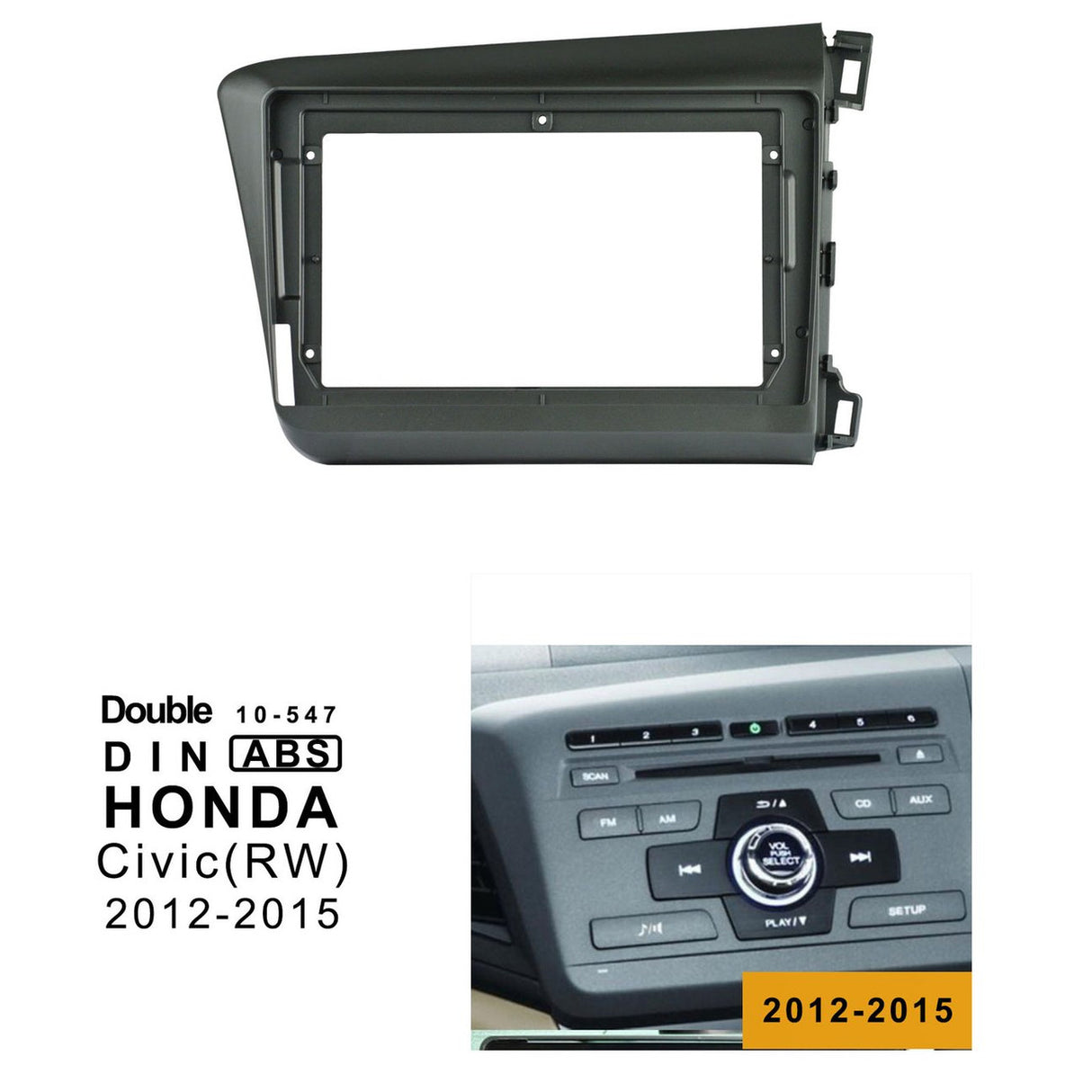 EXTNIX HONDA CIVIC (RW) 2012-2015 Frame Fascia for 9 inch Android Screen