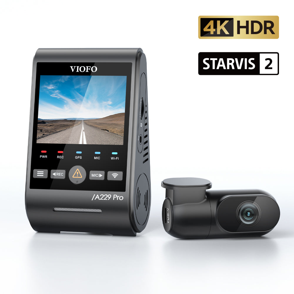 VIOFO A229 PRO 2CH FRONT AND REAR 4K+2K HDR DUAL DASH CAM SONY STARVIS 2