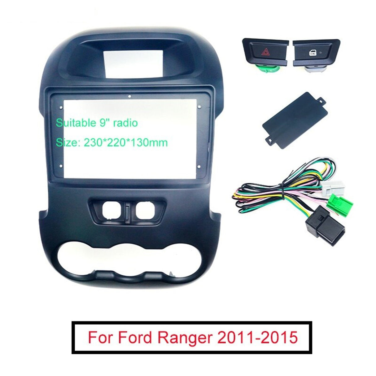 Extnix Ford Ranger PX 2012 - 2015 9" Big Screen Dashboard Fitting Panel Frame Kit Android Headunit