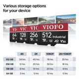 VIOFO 512GB Industrial Grade microSD Card U3 A2 V30 - High Speed Memory Card