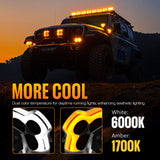 NOVSIGHT Halo Series 3" LED Pod Lights — 96W Twin Kit with White DRL Halo Ring (Spot/Flood Combo)