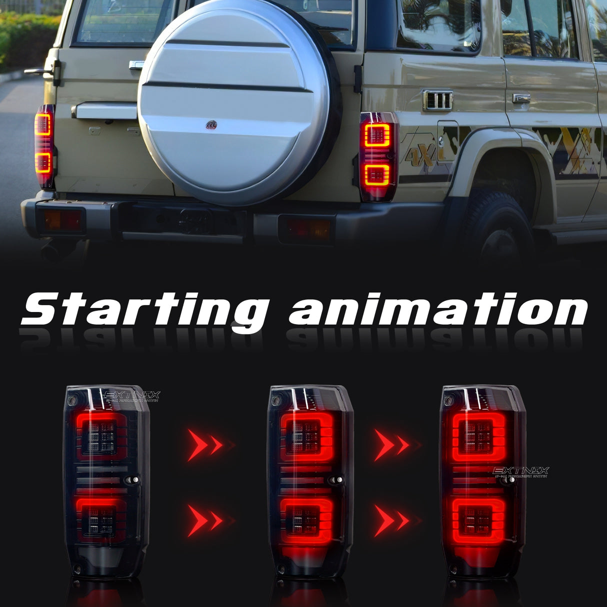 Extnix LED Tail lights for Toyota Landcruiser 76 Series 2007 Onwards