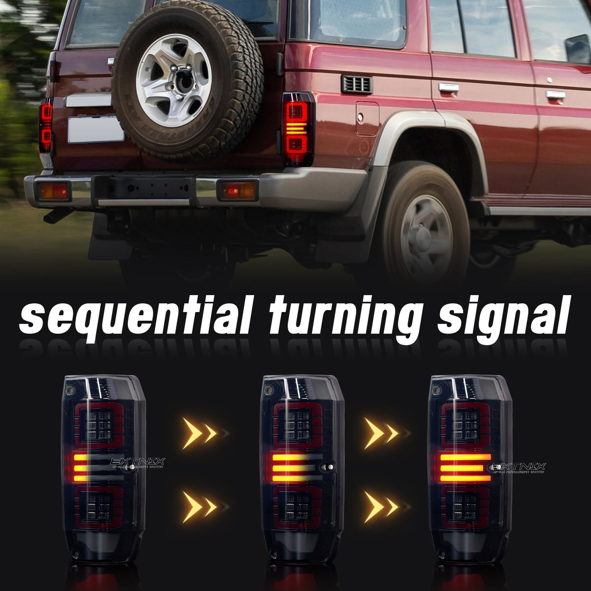 Extnix LED Tail lights for Toyota Landcruiser 76 Series 2007 Onwards