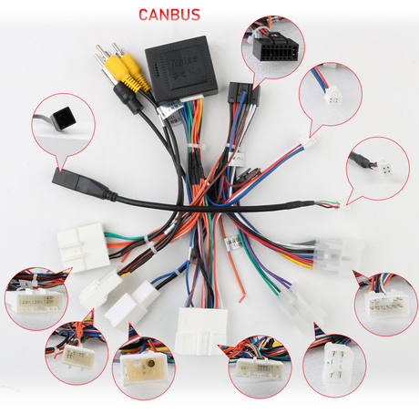 Extnix 16-pin Android Wire Harness Power Cable Adapter with Canbus for Toyota