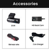 Extnix Dash Camera 2CH 4K Front + 1080P Rear DashCam, Parking Mode and Hardwire Kit