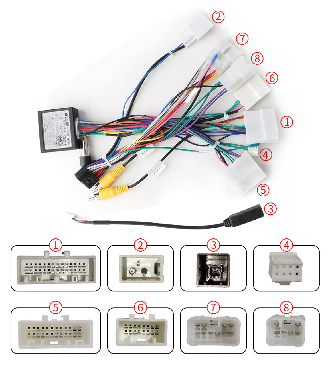 Extnix 16-pin Android Wire Harness Power Cable Adapter with Canbus for Toyota