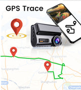 Extnix Dash Camera 2CH 4K Front + 2K Rear DashCam with GPS Positoning, Parking Mode and Hardwire Kit