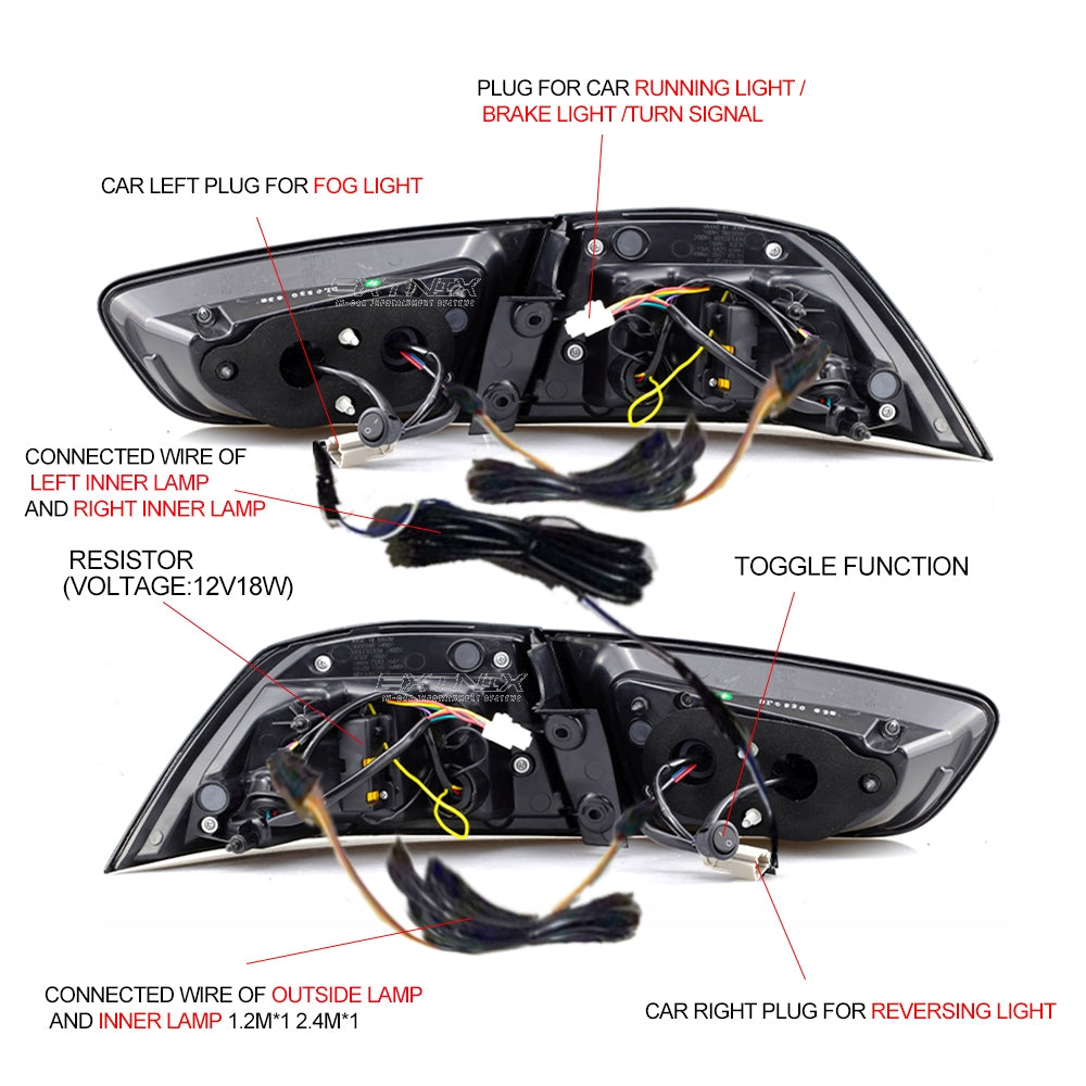 Extnix LED Tail lights for 07-18 Mitsubishi Lancer CJ EVO X VRX Smoked