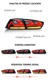 Extnix LED Tail lights for 07-18 Mitsubishi Lancer CJ EVO X VRX Smoked