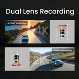 Extnix Dash Camera 2CH 4K Front + 2K Rear DashCam with GPS Positoning, Parking Mode and Hardwire Kit