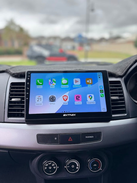Extnix Mitsubishi Lancer CJ Apple CarPlay Android Auto Infotainment System Rockford Compatible Headunit - closeup