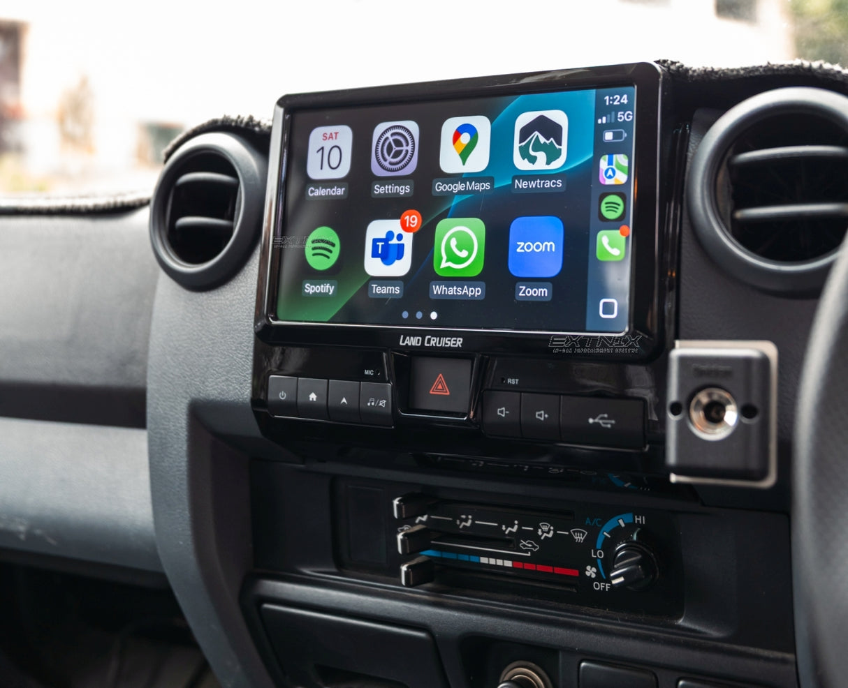 Extnix Premium Custom Toyota Landcruiser 70 Series Wireless Apple CarPlay Infotainment System Android Auto